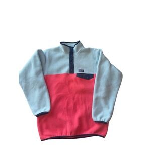 Patagonia Synchilla Fleece Snap-T Jacket Kids Youth Xl 14 Pink Blue Girls